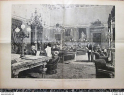 STAMPA ENORME! Roma 1885:Convenzioni Ferroviarie - Sala Di Lettura Al Parlamento - Vor 1900