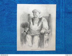 Gravure Année 1865 - Portrait De Fray José-Manuel Plaza - Ritratto Del Frate - Before 1900