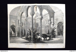 Edifici Orientali - Cortile D'un Palazzo Di Tunisi Incisione Del 1870 - Voor 1900