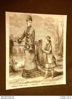 Moda E Costume In Italia Nel 1878 Toletta Da Città E Abito Da Ragazza 8/10 Anni - Avant 1900