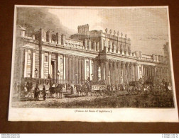 Rarissima Incisione Del 1836 Palazzo Del Banco O Banca D'Inghilterra - Before 1900