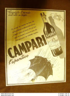 Pubblicità Del 1940 Liquore Bitter Campari L'aperitivo Davide Campari & C.Milano - Sonstige & Ohne Zuordnung