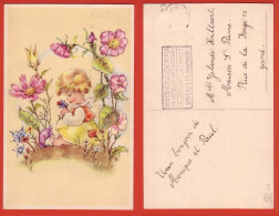 CARTE POSTALE  FANTAISIE ANCIENNE - ILLUSTRATEUR  - FILLETTE ET FLEURS - 1900-1949