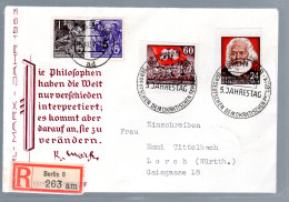 DDR R- Fernbrief Mit Marken Der Marx-Blocks (geschn.) - Storia Postale