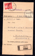 B&M Einschreib-Streifband, Frankiert Mit Portomarke Nr. 8 - Occupation 1938-45