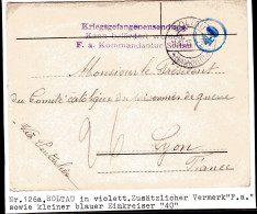 Kriegsgefangenensendung 1. Weltkrieg, Zensiert Nr.126a, Soltau In Violett. - Briefe U. Dokumente