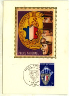 CP 1er Jour Sur Soie : POLICE NATIONALE - Cachet Daté 9 X 1976 – Paris - 351 - 1970-1979