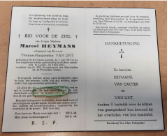 DP - Marcel Heymans - Van Lint - St-Kwintens-Lennik 1917 - Gooik 1957 - Todesanzeige