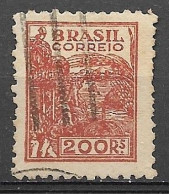 Brasil Brazil  1941 Série NETINHA 200 Reis RHM 415 - Scott 516 (com Traços Verdes No Verso) - Gebruikt