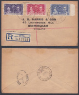 British Solomon Islands 1937 Used Registered Cover Coronation Of King George VI Stamps - British Solomon Islands (...-1978)