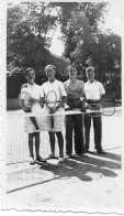 Photographie Vintage Photo Snapshot Tennis Raquette Court Filet  - Sports