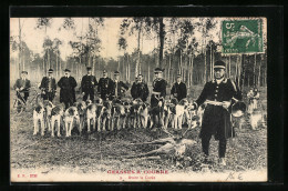 AK Chasses à Courre, Avant La Curée, Jäger Mit Hunden Und Erlegtem Hirsch  - Hunting