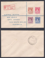 Nauru 1937 Used Registered Cover To Australia, Coronation Of King George VI Stamps - Nauru