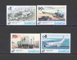 Wb340 Samoa Transport Red Cross Aviation Helicopters Michel 10 Euro Set Mnh - Voitures