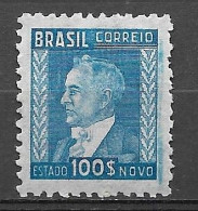 Brasil Brazil  1942 Série NETINHA 100.000 Reis RHM 437 - Scott 529 (com Traços Verdes No Verso) - Unused Stamps