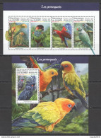 Hm0036 2018 Guinea Parrots Birds Fauna #12920-3+Bl2880 Mnh - Other & Unclassified