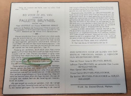 DP - Paulette Bruyneel - Berlez - Wakken 1943 - Gent 1957 - Obituary Notices