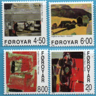 Faeroër 1999 Paintings By Ingalvur Ad Reyni 4 Va Lues MNH Faroe Islands, Cept Europe - Moderne