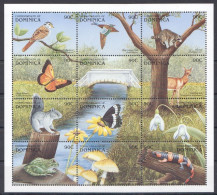 Pk282 Dominica Flora & Fauna Birds Butterflies Insects Reptiles 1Sh Mnh - Mariposas