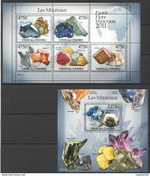 Uc203 2011 Comoros Nature Geology Crystals Minerals Les Mineraux Bl+Kb Mnh - Minéraux