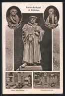 AK Eisleben, Martin Luther-Denkmal, Luthers Eltern, Luthers Geburtszimmer & Sterbezimmer  - Personnages Historiques