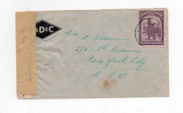 !!! LETTRE DE LULUABOURG DE 1941 POUR NEW YORK AVEC DOUBLE CENSURE CONGO BELGE + COTE D'OR - Briefe U. Dokumente