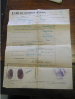 Fiche De Démobilisation Nominative - Empreintes - Tampons -  C.R.A.P. - 1946 - SUP (HX 4) - Documenten