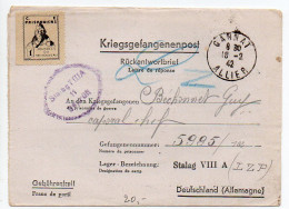 Carte-lettre De Prisonnier De Guerre Du Stalag VIII A Avec Vignette 'Prisonniers / Journée Du Vin Nouveau' - Guerra Del 1939-45