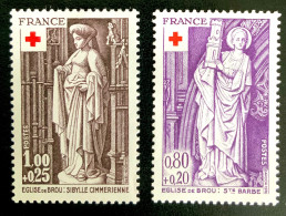 1976 FRANCE N 1910 / 1911 - CROIX ROUGE - ÉGLISE DE BROU - NEUF** - Unused Stamps