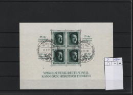 Deutsches Reich  Michel Kat.Nr Block Gest 9 - Blocks & Sheetlets