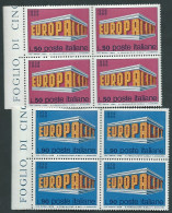 Italia 1969; EUROPA CEPT, Serie Completa In Quartine Di Bordo Sinistro. - 1961-70:  Nuovi