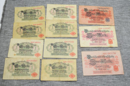 Lot Vintage Paper Money Germany Marks 11 Psc - Collections