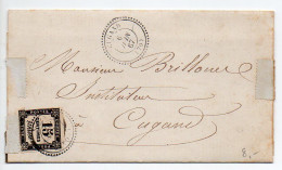 Taxe Carré 15c Sur Lettre De 1867 - CaD Perlé De Cugand (Vendée) - 1859-1959 Lettres & Documents