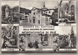 CARTOLINA  C17 MONTAGNAGA DI PINE M.882,TRENTO,TRENTINO ALTO ADIGE-SANTUARIO DELLA B.V.-BOLLO STACCATO,VIAGGIATA 1966 - Trento