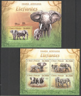 St1729 2013 S. Tome & Principe Animals Fauna Wild Elephants Kb+Bl Mnh Stamps - Sonstige & Ohne Zuordnung