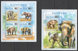 St1243 2013 Guinea-Bissau Fauna Wild Animals Elephants Kb+Bl Mnh Stamps - Other & Unclassified