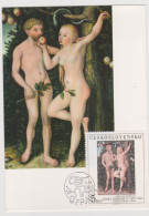 Carte Maximum ADAM ET EVE  DE LUCAS Cranach Obliteration De 8.11.1986 Prague - FDC