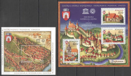 Rm282 2009 Romania Unesco World Heritage Architecture #6367-6370 Bl448-449 Mnh - Otros & Sin Clasificación