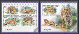 Hm1738 2018 Niger Tigers Wild Cats Animals Fauna #5773-6+Bl856 Mnh - Autres & Non Classés