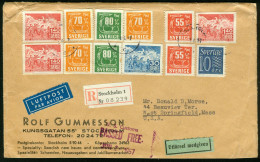 Br Sweden, Stockholm 1957 Registered Cover > USA MA (Rolf Gummesson) #bel-1081 - Covers & Documents