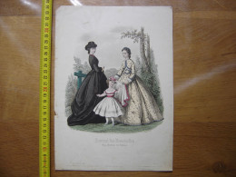 Gravure De Mode Journal Des Demoiselles Septembre 1863 - Stampe & Incisioni