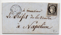 Cérès N° 3 Sur Lettre Du 5 Mai 1849 - Grille Avec CaD De Fontenay Le Comte (Vendée) - 1849-1876: Classic Period