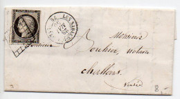 Cérès N° 3 Sur Lettre Du 28 Mai 1850 - Grille Avec CaD De  Les Sables D'Olonne (Vendée) - 1849-1876: Klassik