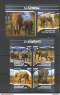 Ca280 2015 Central Africa Fauna Wild Animals Les Elephants Kb+Bl Mnh - Other & Unclassified