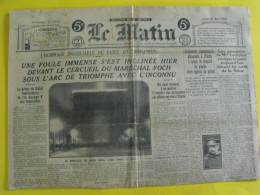Journal Le Matin Du 25 Mars 1929. Foch Chiappe  Lemoine - Autres & Non Classés