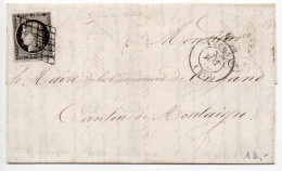 Cérès N° 3 Sur Lettre Du 3 Mai 1850 - Grille Avec CaD De Luçon (Vendée) - 1849-1876: Klassik