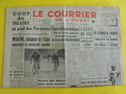 Journal Le Courrier De L'Ouest Du 11 Juillet 1949. Tour De France Vélo Cobourg Otto Abetz Guyader Tchang Kai Chek - Autres & Non Classés