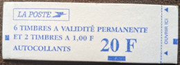 1508 Carnet Luquet Type II 6 TVP Rouge + 1FF - Faciale 8.88€ - Modernes : 1959-...