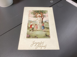 Image, Pieuse Religieuse, 1900 Joyeuses Pâques, 1962 - Devotieprenten