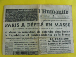 Journal L'Humanité Du 8 Juin 1948. Benès Gance Krebs Le Strat Bordeaux-Paris  Thorez - Other & Unclassified